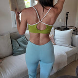 V-Waist Flared Legging - Crystal Blue